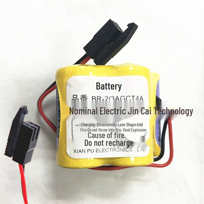 Brand New BR-2/3AGCT4A/6V Fanuc Backup Lithium Battery with Black Plug - Free Shipping Er Zhe