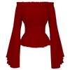 Camicetta Rinascimentale Vintage Contadina Donna Spalle Scoperte Maniche Camicia Boho Steampunk Pirata Medievale Costume Cosplay Top Corsetto