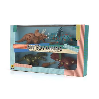 F.O. TOY BOX Educational Toy DIY TOY DINOS Set of 4 (6581923) Dinosaur Building Toy