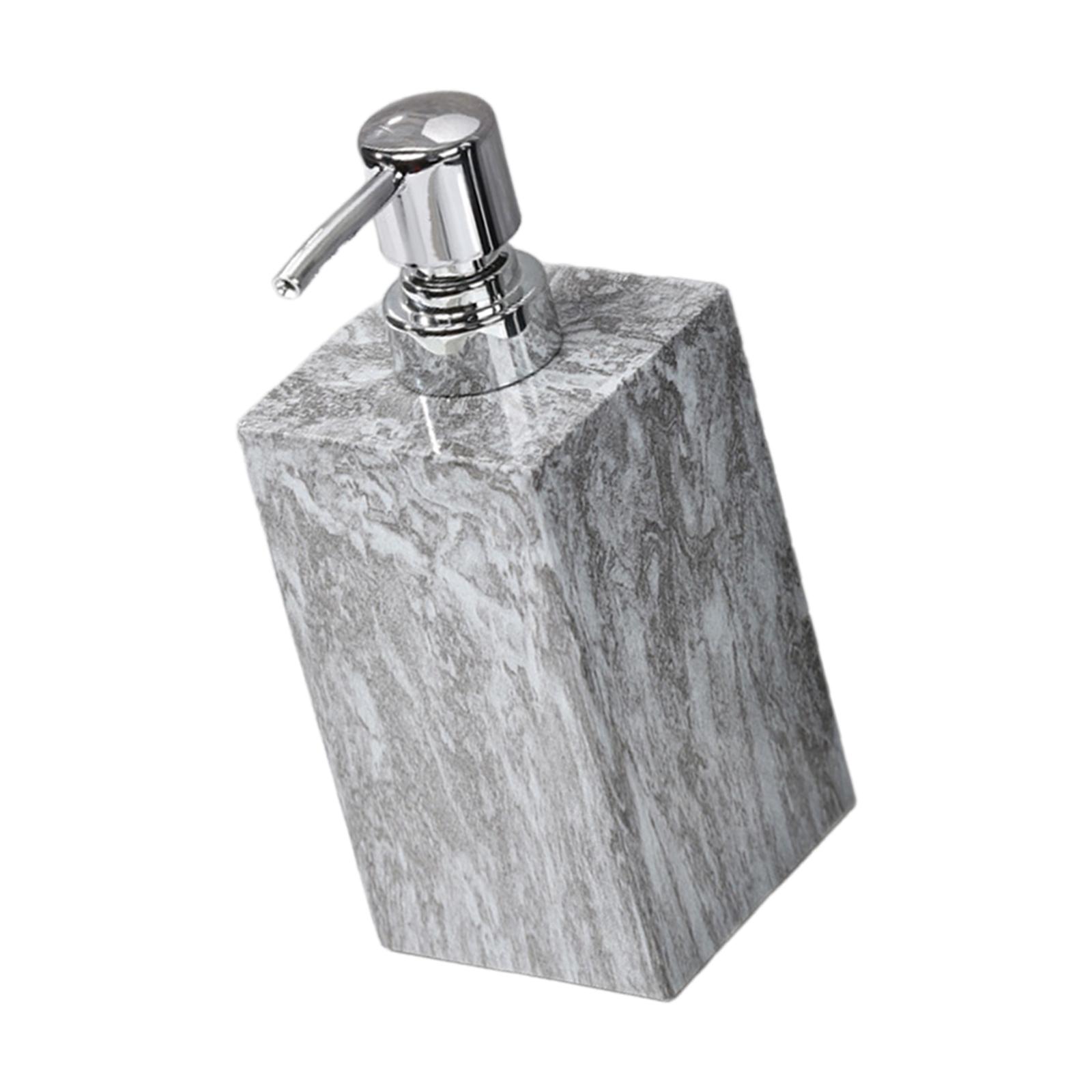 Marble Texture Soap Dispenser Shower Dispenser Resin Liquid Hand Soap Dispenser for Home Countertop Kitchen Laundry Room Hotel серый