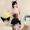 Sexy lingerie sexy lace pussy nightdress off-the-shoulder dress perspective seduction maid uniform suit