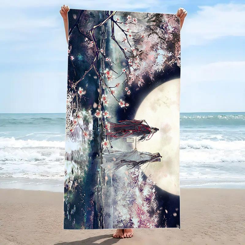 Mo Dao Zu Shi Print Beach Towel, Large Soft Quick Dry Towel for Beach Camping Swimming