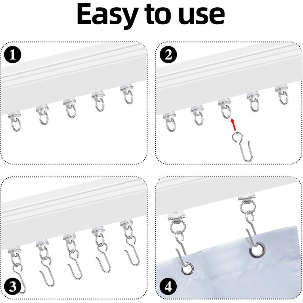 10pcs 15mm Curtain Rail Pulleys Smooth Glide Curtain Runners Curtain Gliders Ceiling Track