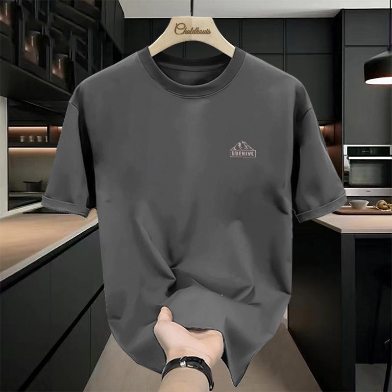 

Мужская футболка с коротким рукавом, летняя, модного бренда, универсальная, из чистого хлопка, тяжеловесная базовая футболка 3XL