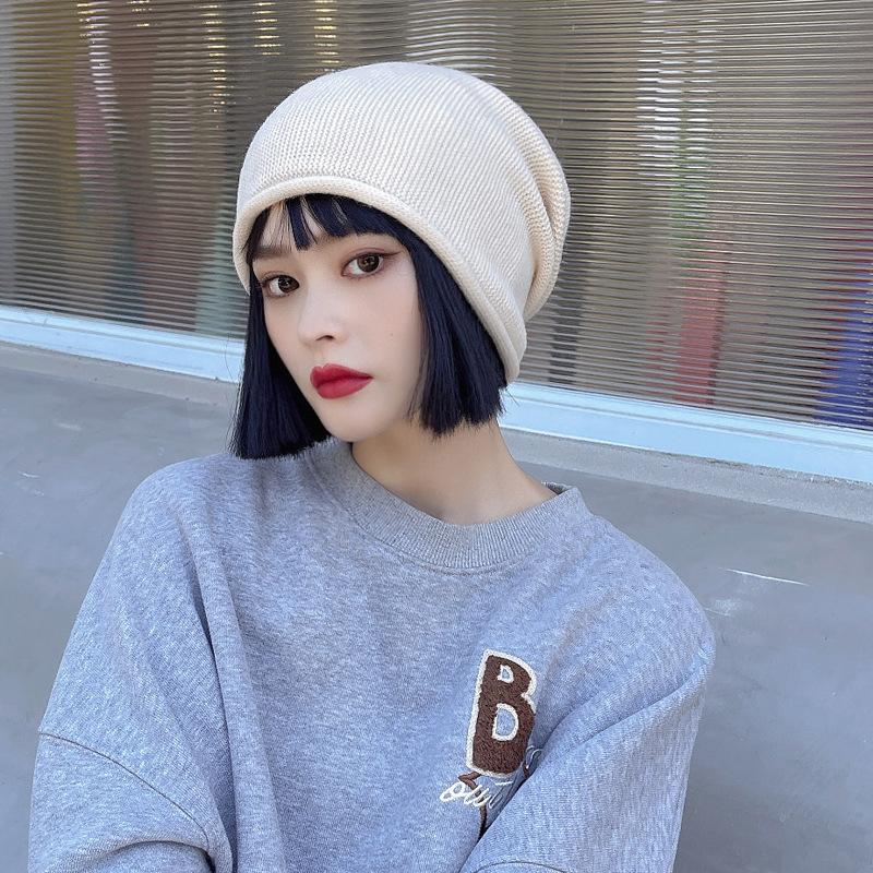 Pile hat children autumn and winter bag head cold hat wool hat round face winter ear protection knitted hat confinement hat