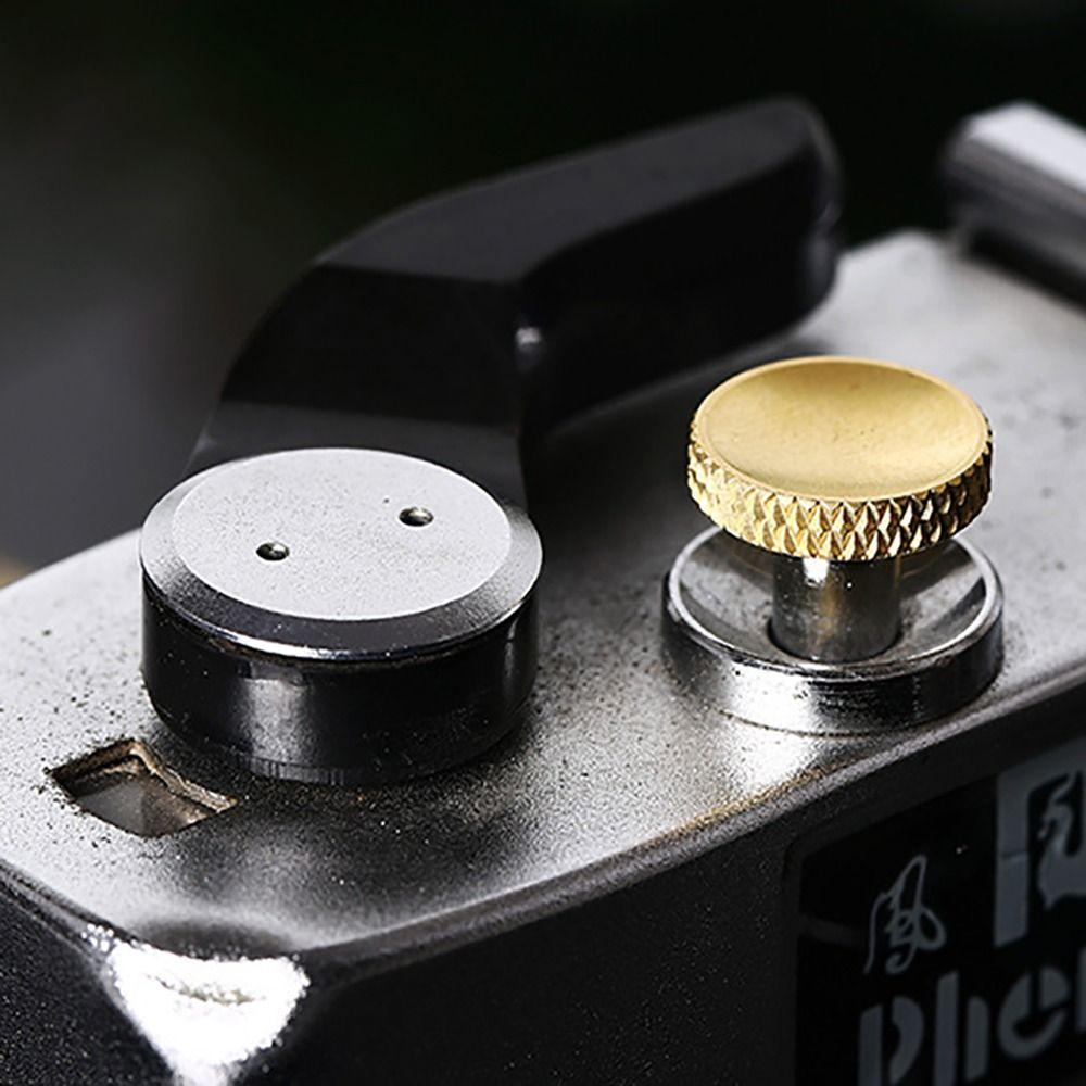 Concave Shutter Button Brass Rubber Ring Shutter Release for Fujifilm/Leica/Nikon/Sony DSLR Camera