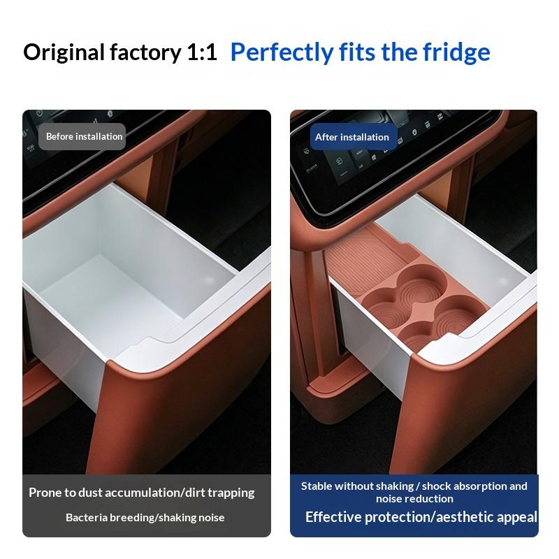 For Leapmotor D19 2026 Car Mounted Central Control Refrigerator Pad Water Cup Holder Silicone Anti Slip Interior Protection Pad