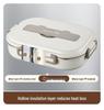 304 Stainless Steel Compartmentalized Portable Lunch Box - Microwave Safe Bento for Students & Office Workers.