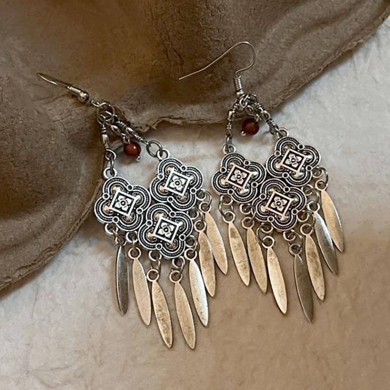 

Серьги в стиле ретро в стиле барокко, серьги с кисточками, тканые длинные серьги ручной работы из бисера, серьги в стиле дворцовой живописи маслом 1