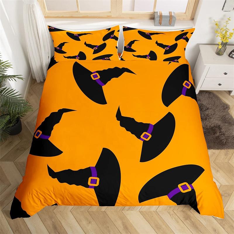 Pumpkin Tree Duvet Cover Happy Halloween Bedding Set Full Microfiber Horror Theme Comforter Cover For Kids Boys Girls Teens Room