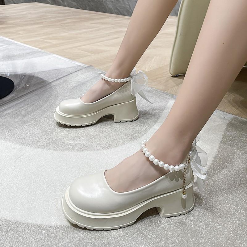 Fashion White Platform Pumps for Women Super High Heels Buckle Strap Mary Jane Shoes Woman Goth Thick Heeled Party Shoes Ladies