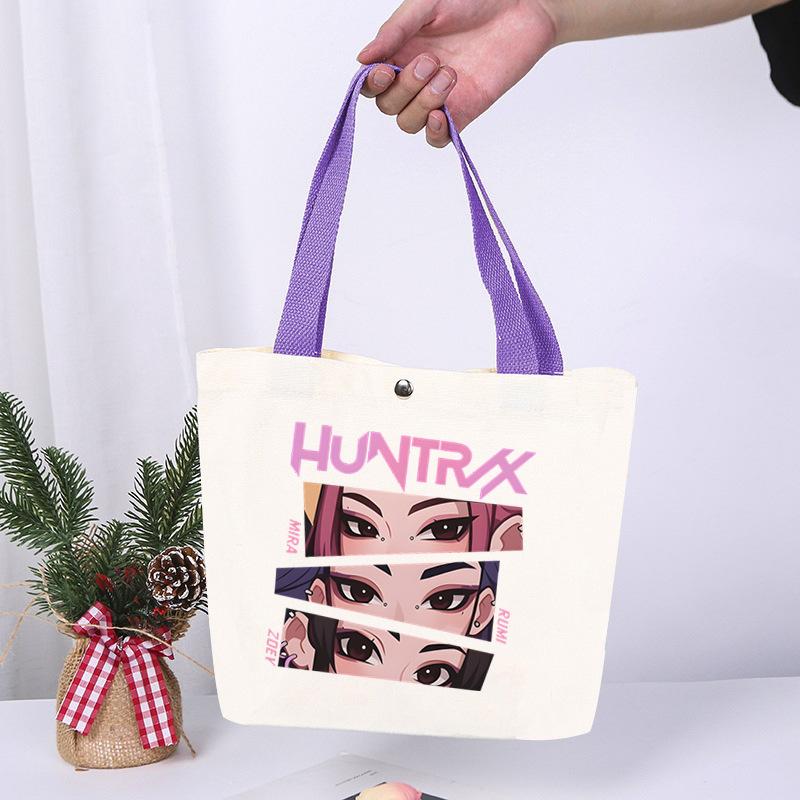 K-Pop Animation Cartoon Printing High Value Fashion Simple Canvas Bag Going Out Portable Shopping Bag Handbag