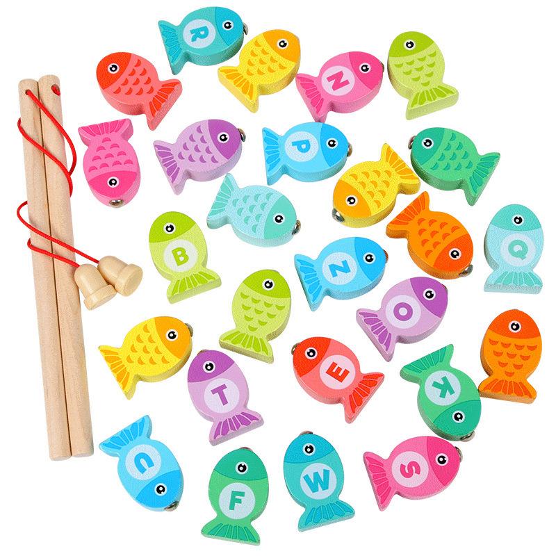 Wooden Alphabet & Number Fishing Toy for Early Childhood Education (Ages 2-3)