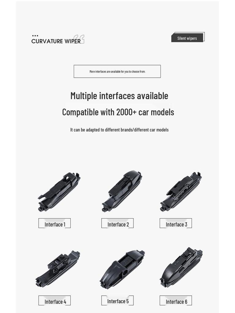 Frameless Universal Wiper Blade for Volkswagen Jetta - Multifunctional 6-Layer Design