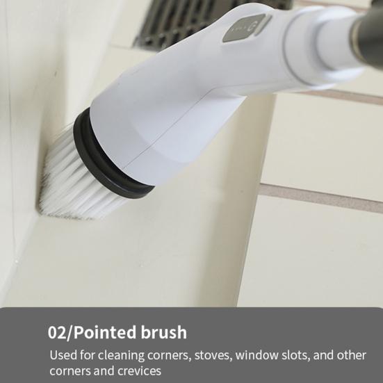 Electric Cleaning Brush Cordless Smart Functions Type-C Fast Charging IPX6 Waterproof One-Button