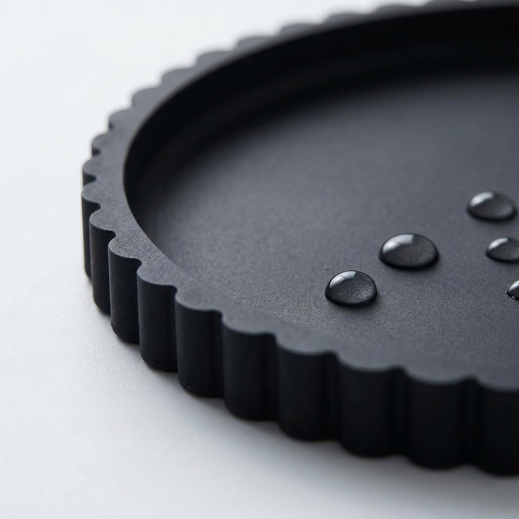 Modern Black Silicone Round Tray Coffee Table Centerpiece Minimalist Home Decor Organizer for Perfume Display Coffee Bar
