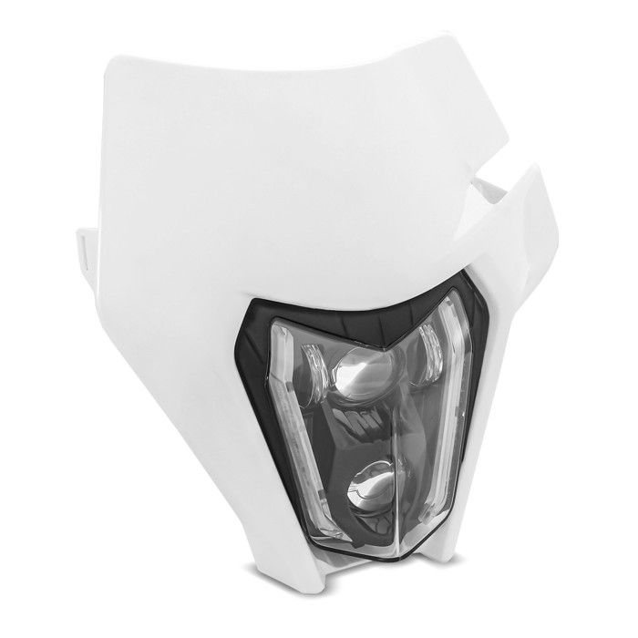 LED-Scheinwerfer + Enduro Offroad Kennzeichenleuchten vorne ECE SW2 Tagfahrlicht weiß