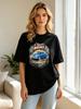 Unisex T-shirt Not My Problem Anymore Retro Letter Print T-shirt Holiday Outdoor Loose Fit Top Outdoor Leisure Brea