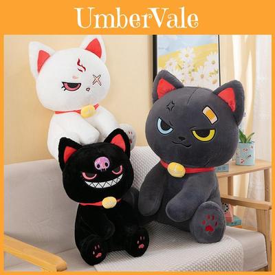Cute Dark Pirate Cat Plush Toy Cozy Stuffed Animal Pillow For Relaxation And Sleep