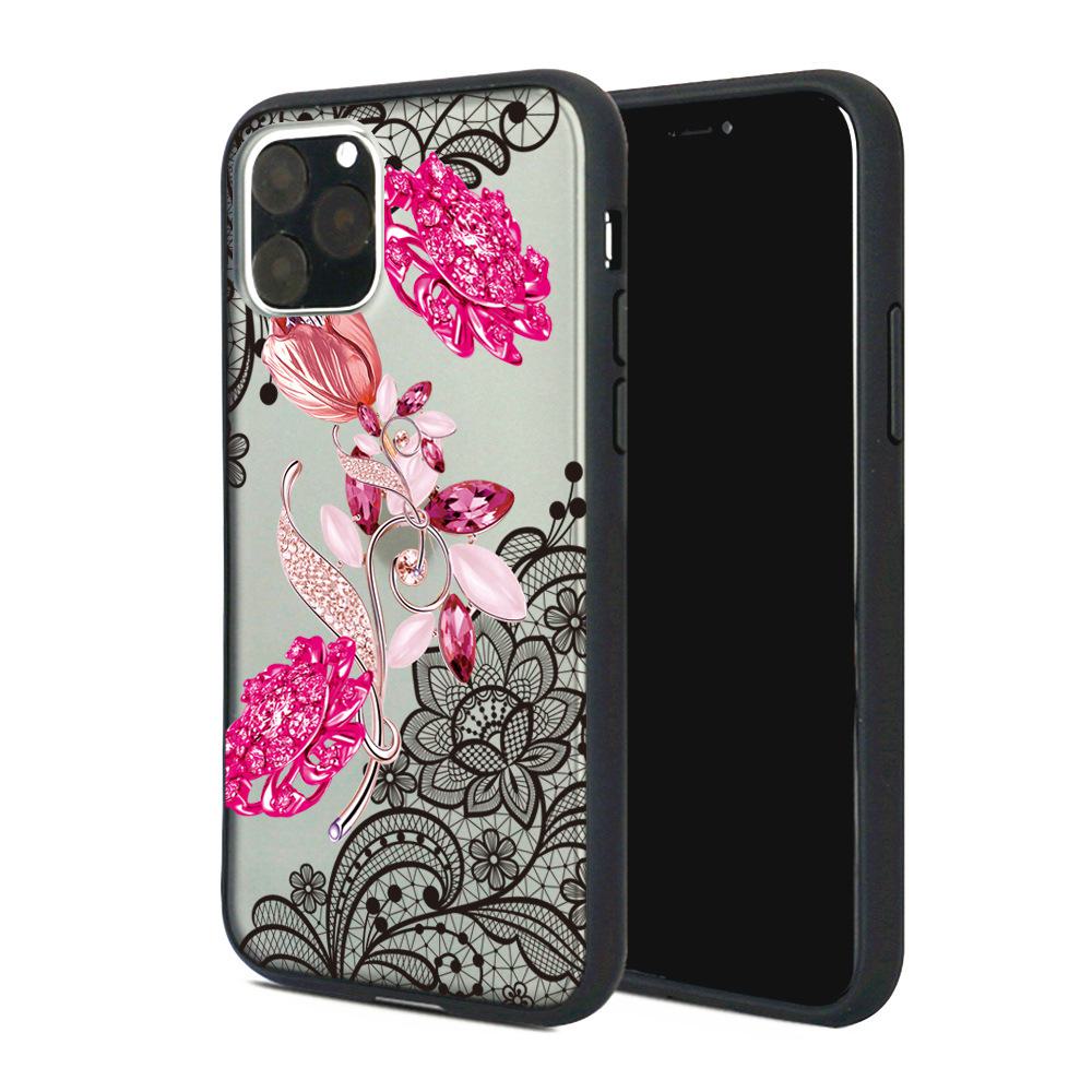iPhone 15 Lace Painted Pattern TPU Anti-Fall Phone Case