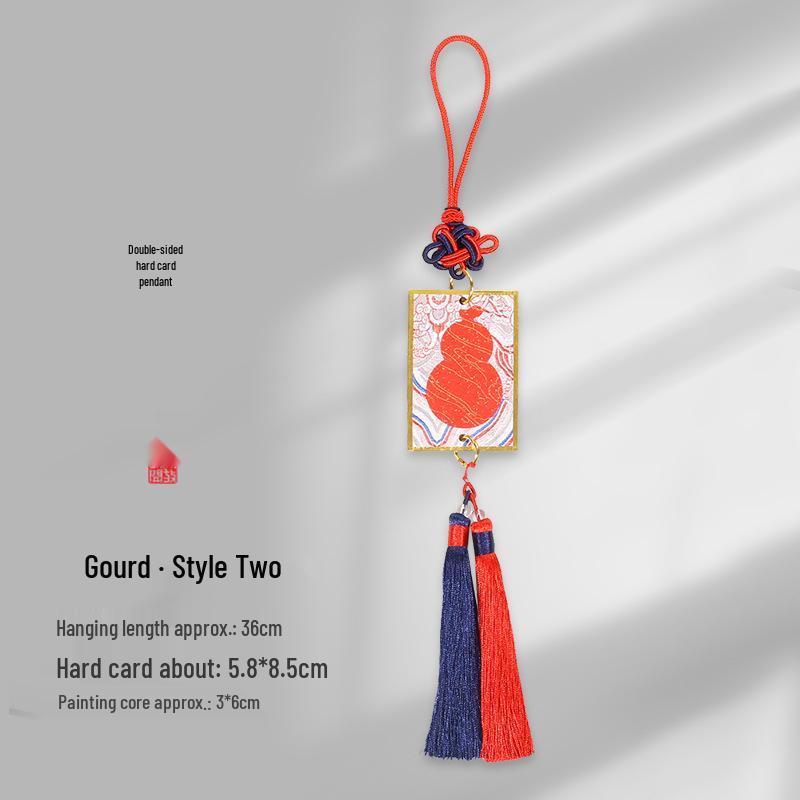 Brocade Calligraphy Ornament: Mini National Style Xuan Paper Pendant - Cultural and Creative Fortune Card Gift