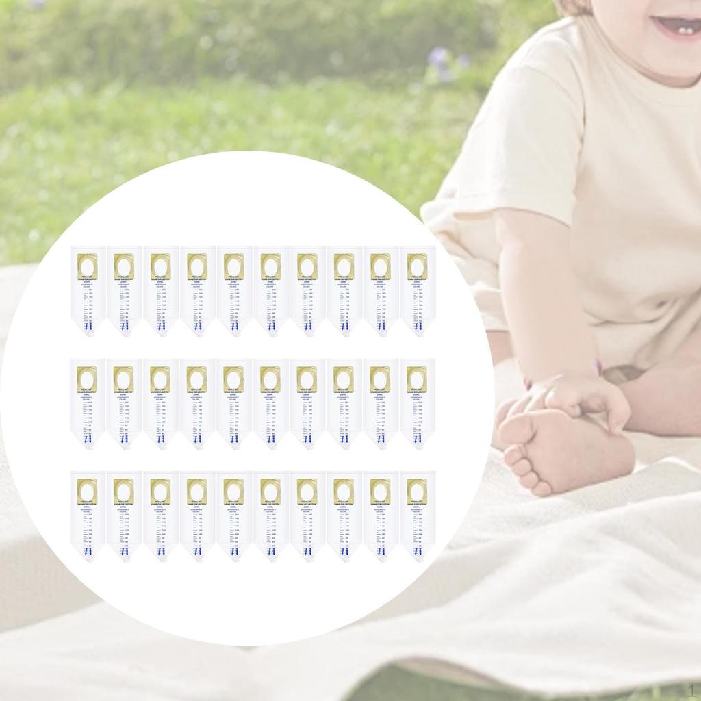 30 Pieces Pediatric Urine Bags Child Clear Catchers for Camping Travel