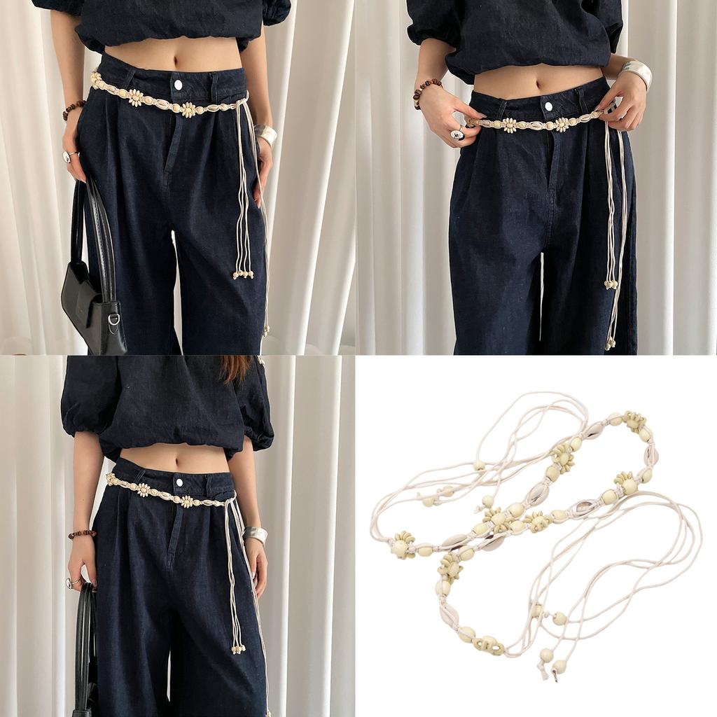 Ethnic Seashell Waist Rope Adjustable Bohemian Waist Belt Waist Jewelry For Women Music Festival Fashion Accessory