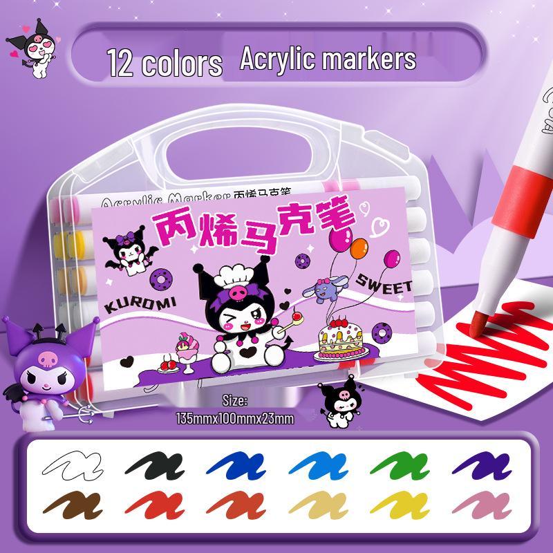 

Высококачественные акриловые маркеры Kuromi: Яркие цвета, Подходит для детей, Непрозрачные и накладываются друг на друга.