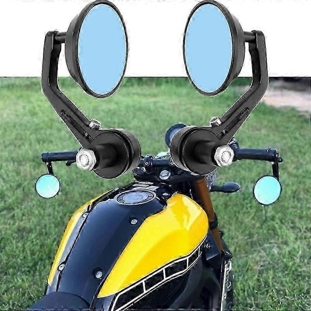 Motorcycle Rearview Mirror 2Pcs Round Handlebar Mirror Motorcycle Accessories