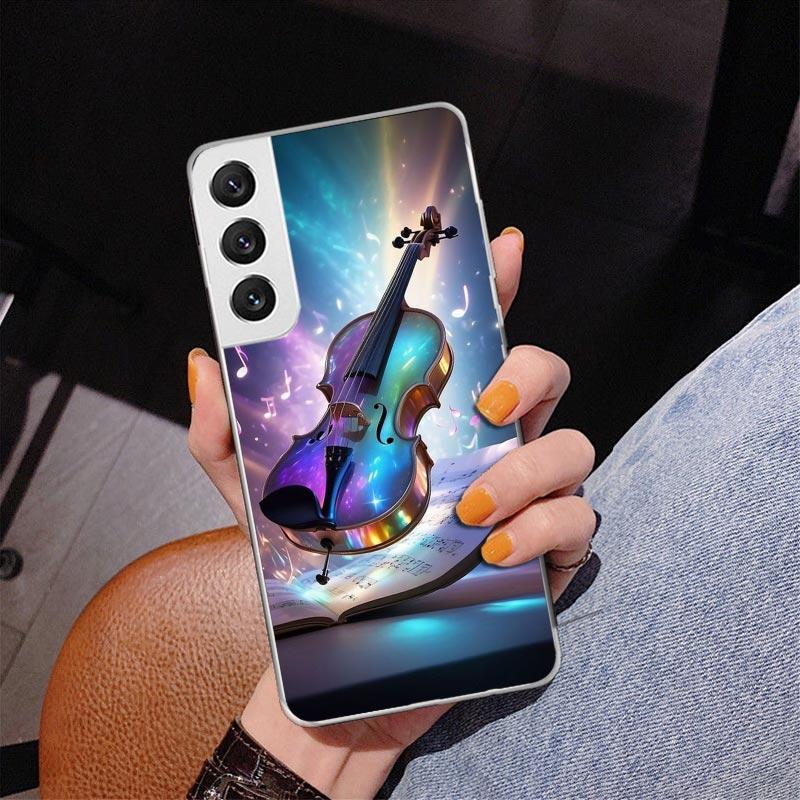 Music Violin Phnoe Case for Samsung Galaxy S26 S25 Edge S23 S24 Ultra S22 Plus S21 S20 FE Unique Cover Soft Coque Galaxy S25 S23