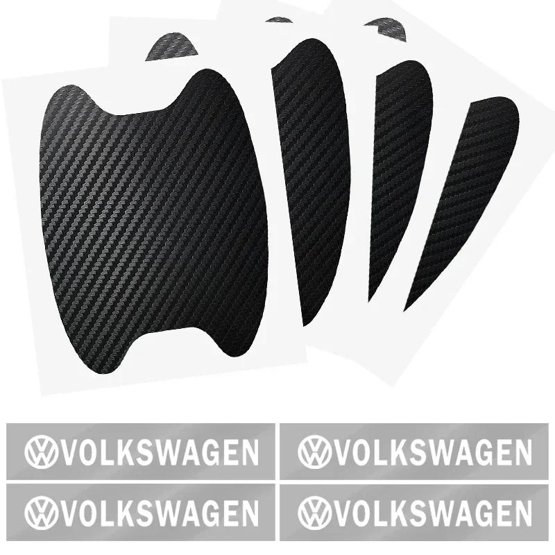 For Volkswagen VW 8Pcs Car Door Sticker Auto Handle Anti Scratch Protection Film Car Styling For Volkswagen Scirocco POLO Tiguan