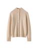 Chic Korean High Neck Single-Breasted Cashmere Cardigan - Women's Loose Knit Sweater Coat for Autumn/Winter