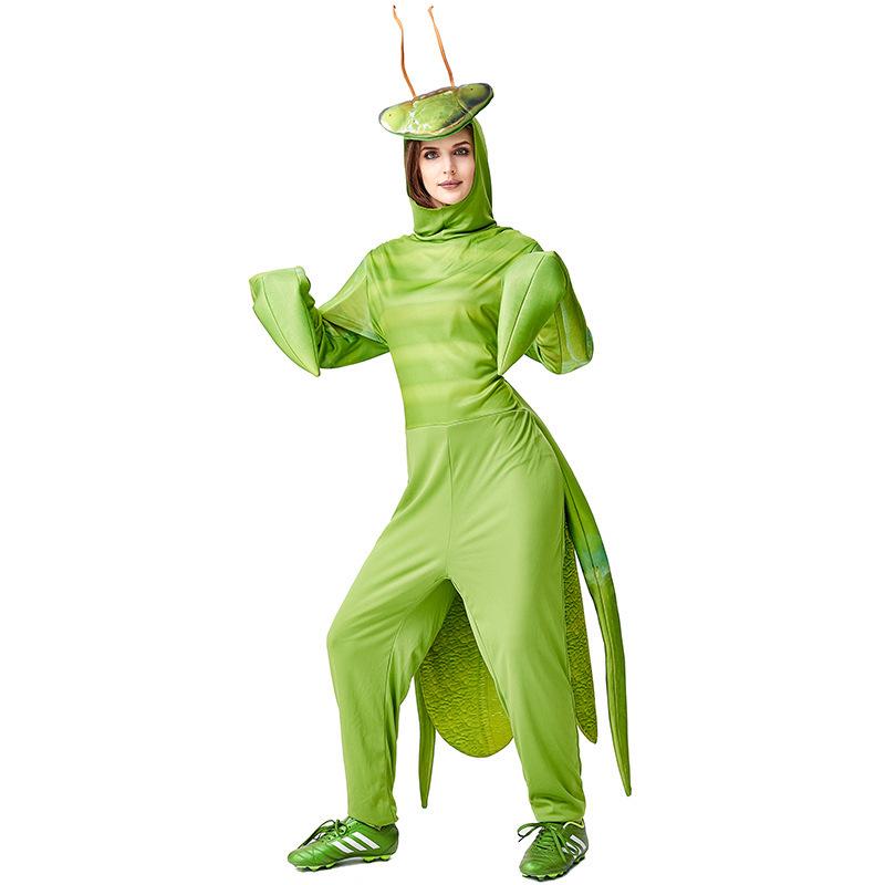 Unisex Praying Mantis Jumpsuit Costume for Halloween, Carnival, and Party Performances