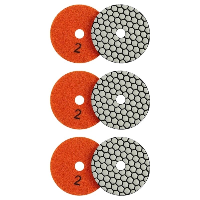 6PCS 80mm Diamonds Polishing Pads Polishing Discs For Marble Granites Stone With Strong Adhesive And No Burn Mark