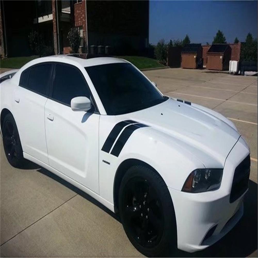 4x White Stripe Car Wheel Fender Sticker Vinyl Graphic Decal 56x10cm Universal