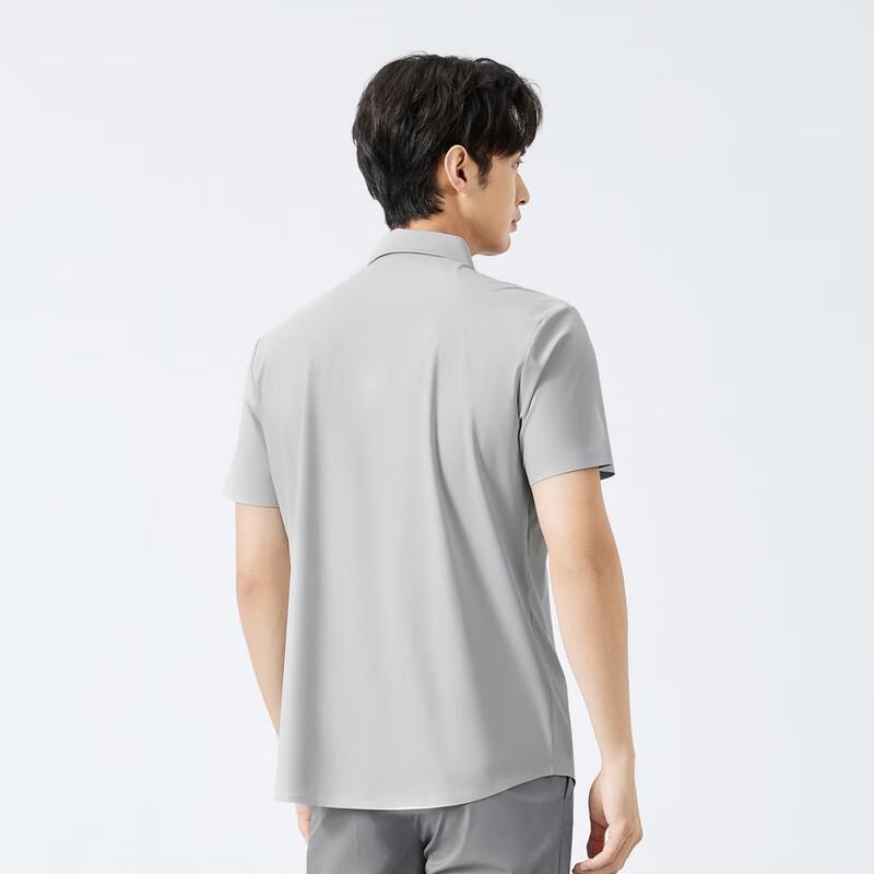 Qipai Men s Seamless High-Elasticity Jacquard Short-Sleeve Shirt 2XL