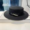 French Celebrity Style Pearl White Top Hat Women Spring and Summer Sunshade Sun Protection Travel Holiday Flat Top Straw Hat Big Brim