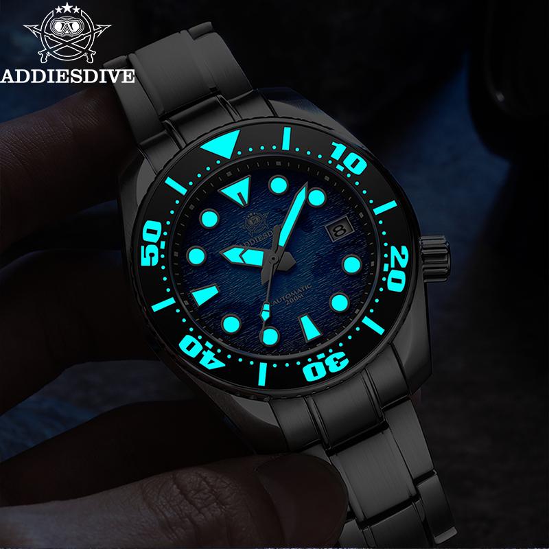 ADDIESDIVE Top brand Men Luxury Watch 200m Waterproof BGW9 Super luminous relogios masculinos Automatic Mechanical Watches