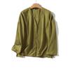 2025 Spring Women's Relaxed Fit V-Neck Long Sleeve Lightweight Casual Shirt