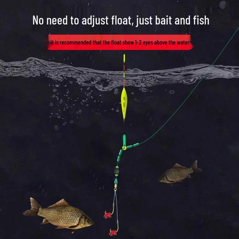Jinhai Xi Fishing Line & Double Hook Set with Adjustable Float