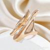 Finger Ring Imitation Pearl Embellishment Artistic Irregular Shape Wide Double-Strip Design Women Ring Anti-Oxidation Jewelry