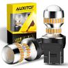 Pair 7443 7444 Amber Yellow LED Turn Signal Blinking Light Bulbs 3000K New 54smd