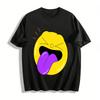 Funny Tongue Out Laugh Face Print T-Shirt Unisex Casual Loose Top For Daily Wear Pure Cotton T-shirt