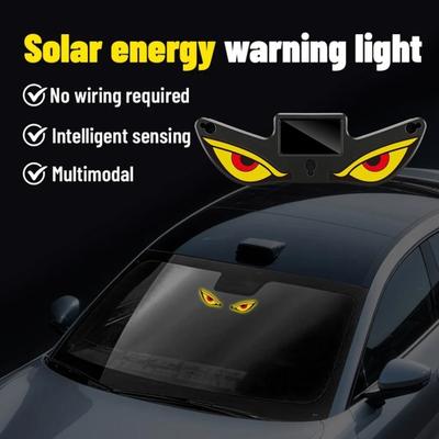 Devil Eyes Car Light Solar Powered LED Dynamic Windshield Ambient Lamp USB-C Rechargeable Vehicle Light with Vibration And Light Sensor Multiple Modes