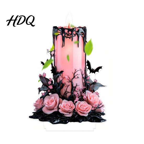 Unique Holiday Party Centerpieces Halloween Dark Style Table Decorations Acrylic Pink And Black Gothic Centerpiece Sweet Cool Home Accents Crescent