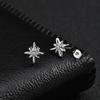 Xiaomi Vnox Stainless Steel Eight-pointed Star Stud Earrings, White Zircon North Star Earring for Men, Punk Minimalist Ear Jewelry Gift