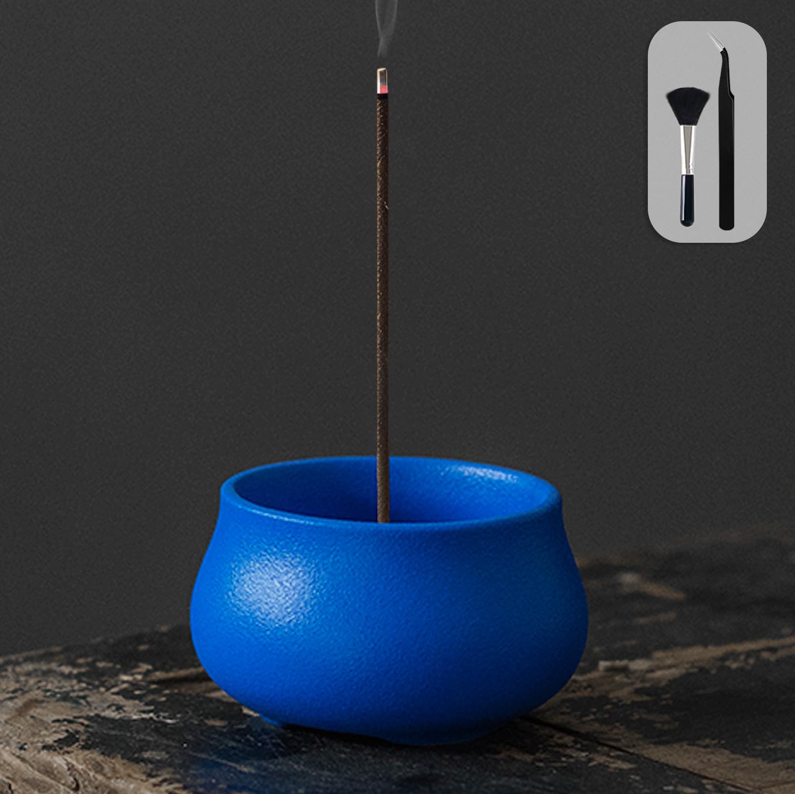 

GOKEI Incense Ceramic Mini Incense Stylish Aromatherapy Incense Holder for Buddhist Incense Incense Incense Incense Mini Buddhist Simple Incense синий