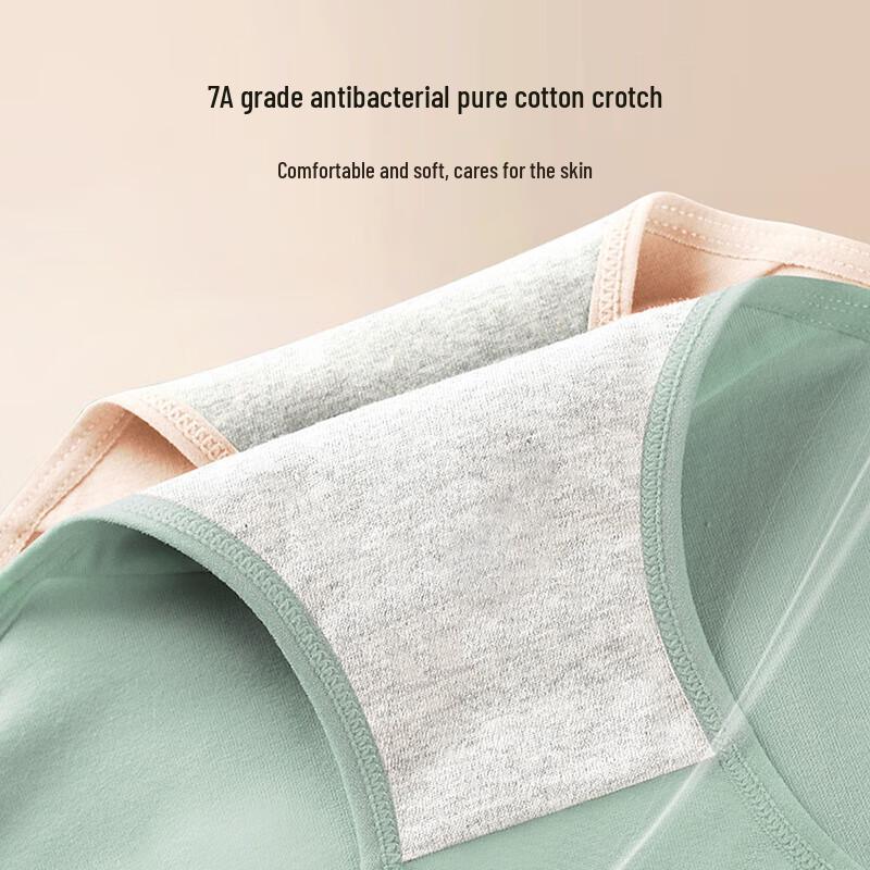 Langsha Women's High-Waist Cotton Antibacterial Briefs (4-Pack)