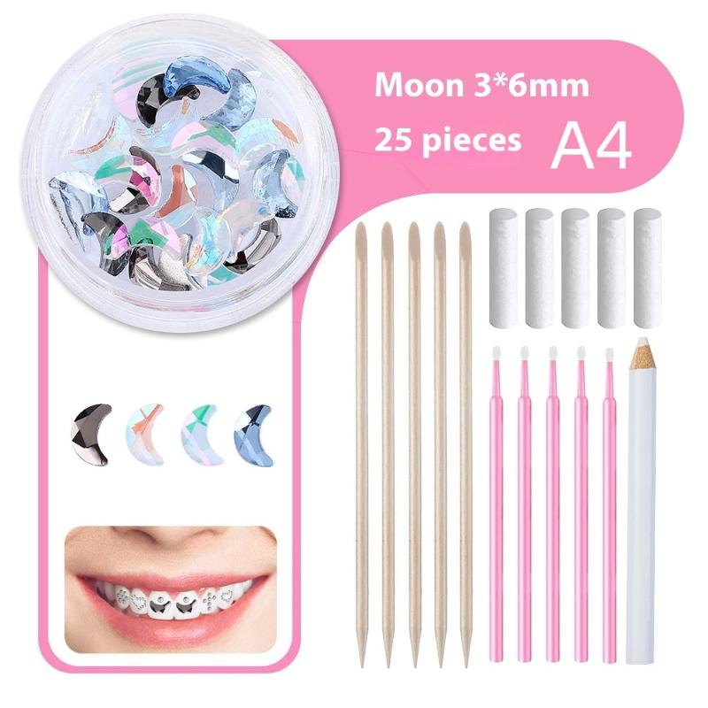 1 Zestaw Dentalne Kryształki na Zęby Kryształowe Szkło Diament Ornament w Kształcie Motyla Narzędzia do DIY Różne Kształty Kolor Ozdoby do Biżuterii na Zęby