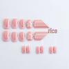 Cross-border Sweet Pink Floral 3D Glue Medium Square Nail Tips - 24 Detachable Pieces